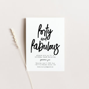 Forty and Fabulous Birthday Invitation Template