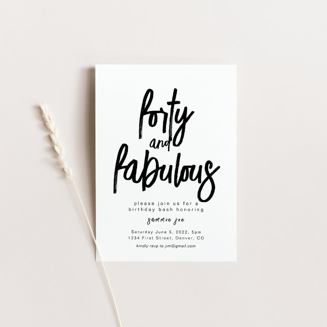 Forty and Fabulous Birthday Invitation Template (Creator Uploaded)