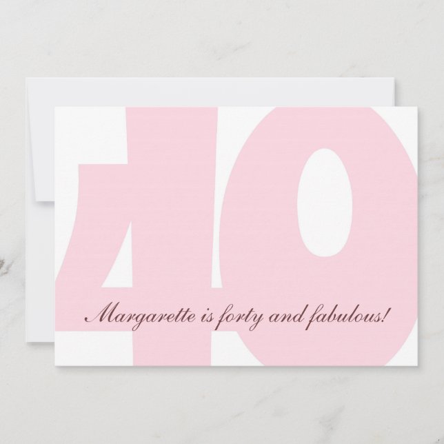Forty and Fabulous Birthday Party Invitation (Front)