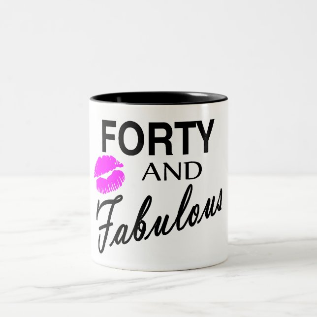 Forty And Fabulous Two-Tone Coffee Mug (Center)