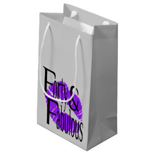 Forty and Fabulous with Hot Purple Lips Small Gift Bag