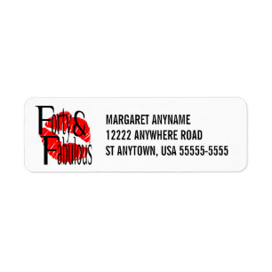 Forty and Fabulous with Hot Red Lips Return Address Label