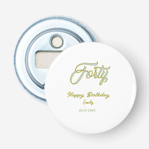 forty birthday name date blue green pastel trendy  bottle opener