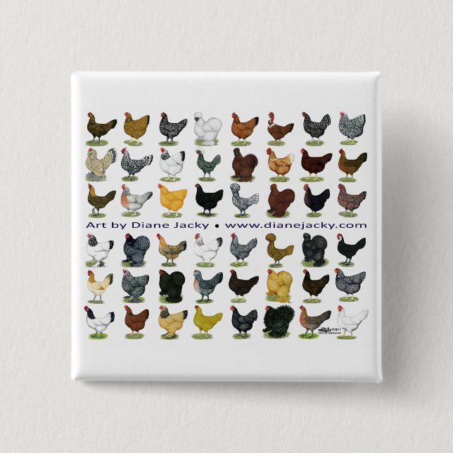 Forty-eight Hen Promo 15 Cm Square Badge (Front)