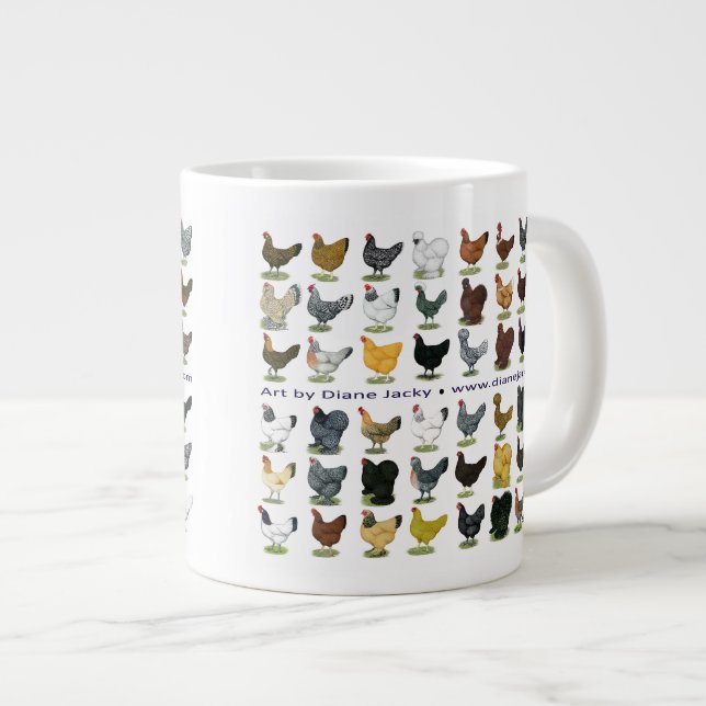 Forty-eight Hen Promo Large Coffee Mug (Front Right)