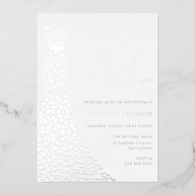 Forty & Fab Dress 40th Birthday Real Silver  (Front)