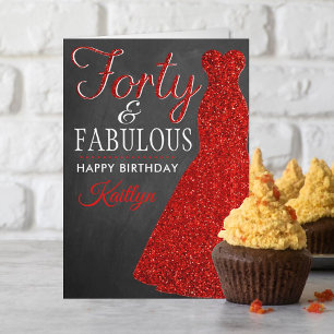 Forty & Fabulous 40th Birthday Card