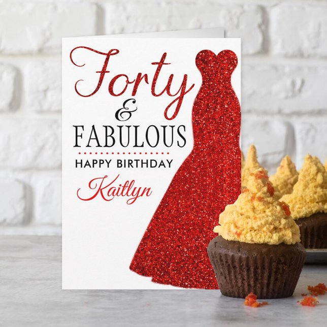 Forty & Fabulous 40th Birthday Card (Creator Uploaded)