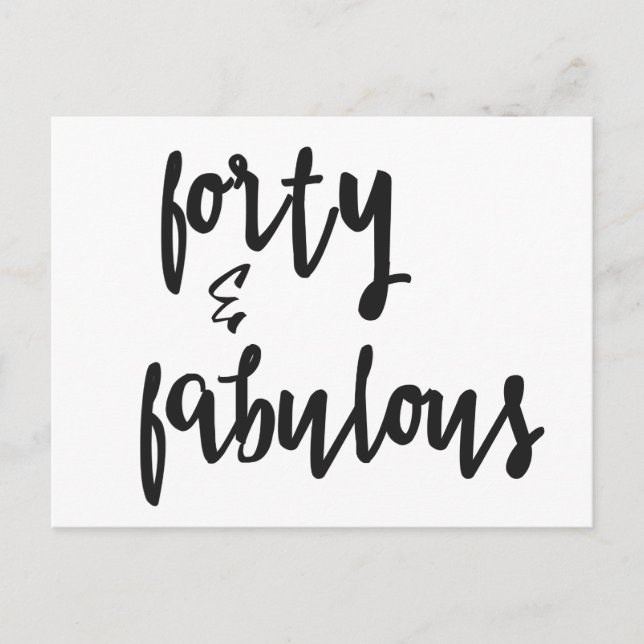 Forty & Fabulous - 40th Birthday Card (Front)