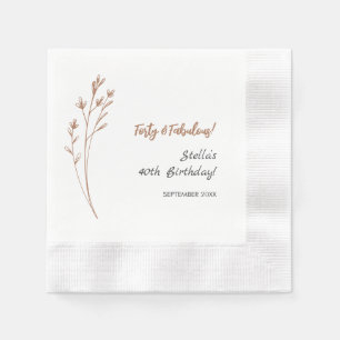 Forty & Fabulous Elegant 40th Birthday Party  Napkin