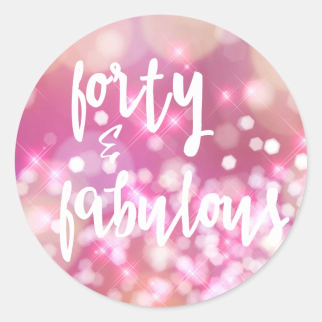 Forty & Fabulous - Glam 40th Birthday Stickers (Front)