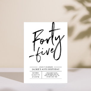 Forty Five Modern 45th Birthday Party Invitation