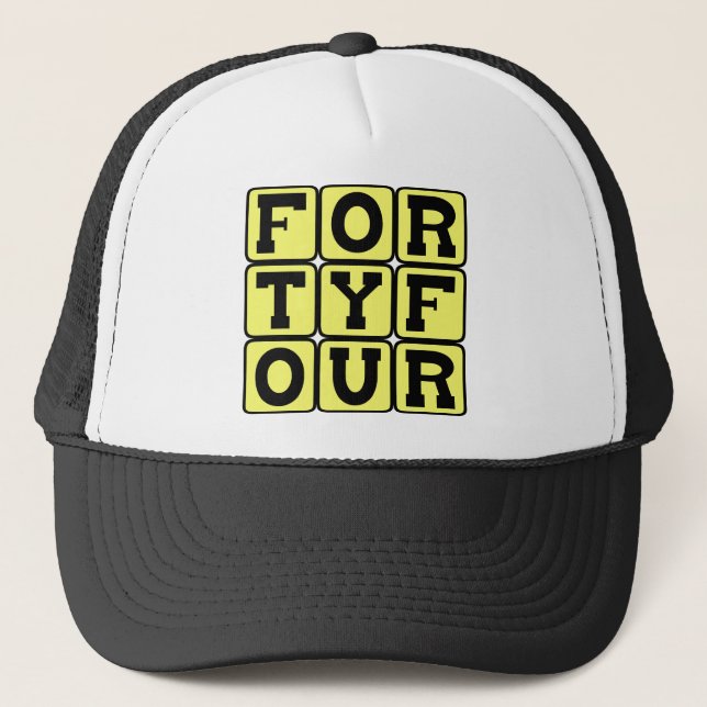 Forty Four, Number 44 Trucker Hat (Front)
