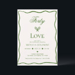 Forty Love Tennis Theme Adult 40th Birthday Party Invitation<br><div class="desc">Celebrate turning 40 with this Forty Love Tennis Theme Adult 40th Birthday Party Invitation, perfect for tennis enthusiasts! Featuring a stylish old money country club aesthetic and editable colours, this invitation is ideal for a sophisticated 40th birthday celebration. Customise it to match your party’s theme and serve up a memorable...</div>