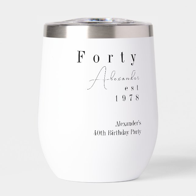 Forty Minimal 40th Birthday Party Favour (Front)