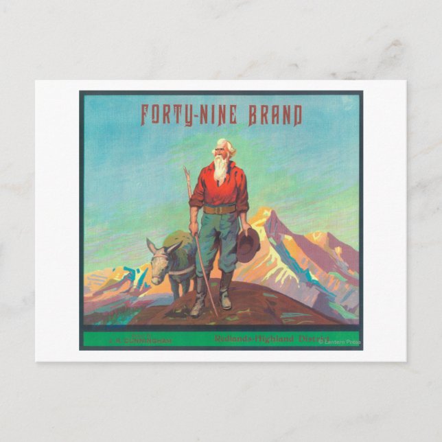 Forty Nine Orange LabelRedlands, CA Postcard (Front)