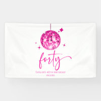 Forty Pink Disco Ball 40th Birthday Party