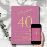 Forty Pink Gold 40th Birthday Party Invitation<br><div class="desc">Celebrate the momentous milestone of turning forty with our exclusive pink and gold 40th birthday party invitation. This tasteful invite features luxurious pink background and enchanting gold script, making it the perfect way to make your guests feel special and mark the start of a wonderful celebration. Let us help you...</div>