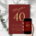 Forty Red Gold 40th Birthday Party Invitation<br><div class="desc">Celebrate your milestone 40th birthday in style with this custom invitation featuring a bold red background and gold script design. Our personalised party invites are perfect for adding a touch of elegance to your special day. Send out these festive invitations to your loved ones and make sure everyone has a...</div>