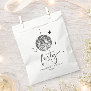 Forty Silver Disco Ball 40th Birthday Party Favour Bag