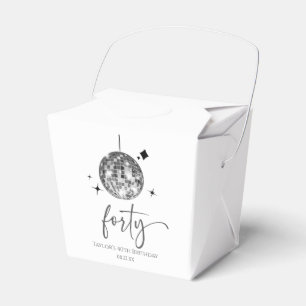 Forty Silver Disco Ball 40th Birthday Party Favour Box
