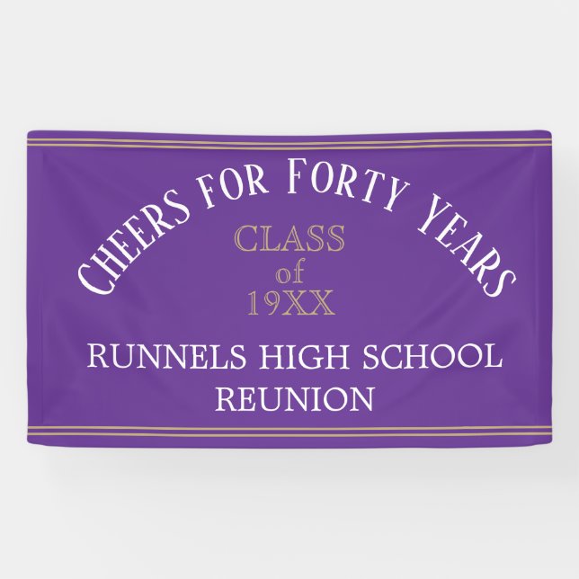 FORTY YEAR CLASS reunion banner (Horizontal)