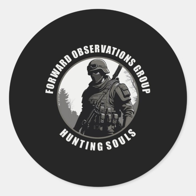 Forward Observations Group. Hunting Souls Advance  Classic Round Sticker (Front)