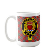 "FORWARD" Winged Heart Red Douglas Tartan Mug