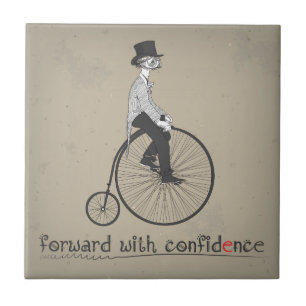 Forward with Confidence Vintage Bicycle Tile