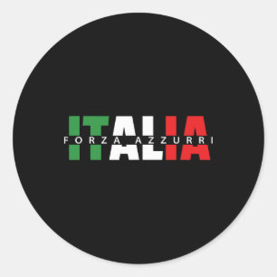 Forza Azzurri Italia Calcio Soccer Amichevole Part Classic Round Sticker