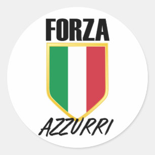 Forza Azzurri Italy Flag Soccer Classic Round Sticker