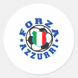 Forza Azzurri Kids Italian Soccer T Shirt Classic Round Sticker