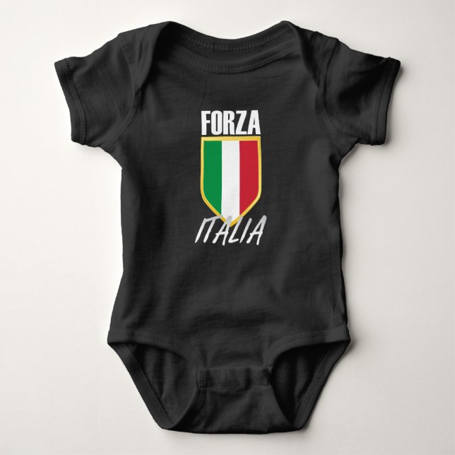 Forza Italia Italian Flag Soccer Baby Bodysuit (Front)