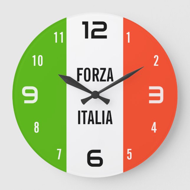 Forza Italia – Italian Flag Wall Clock (Front)