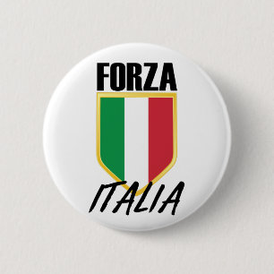 Forza Italia Italy Flag Soccer 6 Cm Round Badge