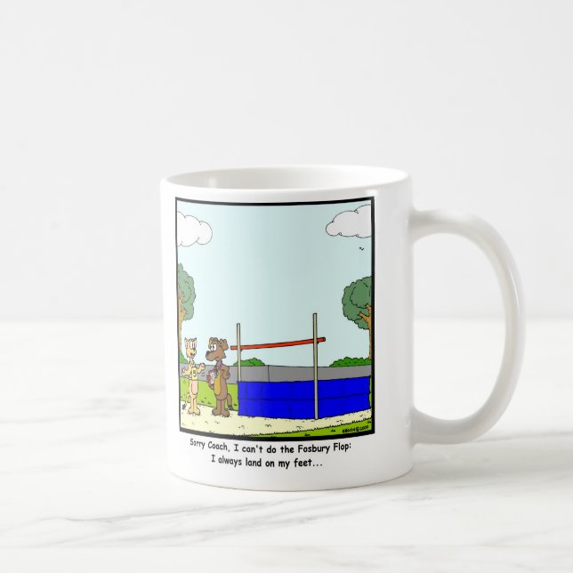 Fosbury Flop: Cat cartoon Coffee Mug (Right)