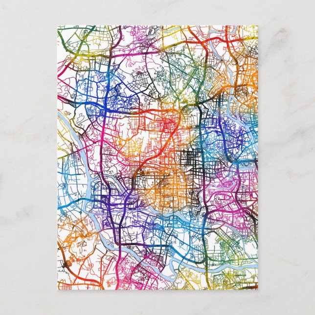 Foshan China City Map Postcard (Front)