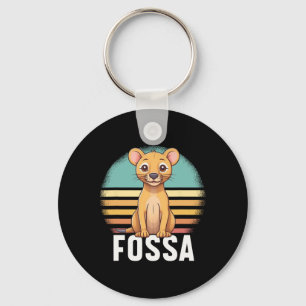 Fossa Animal Graphic Colourful Retro Sunset Madaga Key Ring
