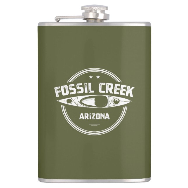Fossil Creek Arizona Kayaking Hip Flask (Front)