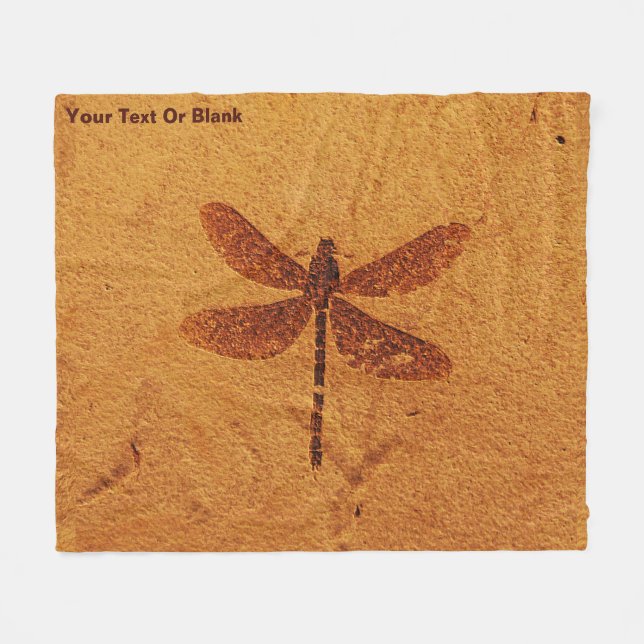 Fossil Dragonfly Fleece Blanket (Front (Horizontal))