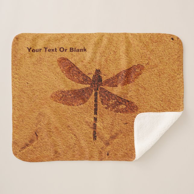 Fossil Dragonfly Sherpa Blanket (Front (Horizontal))