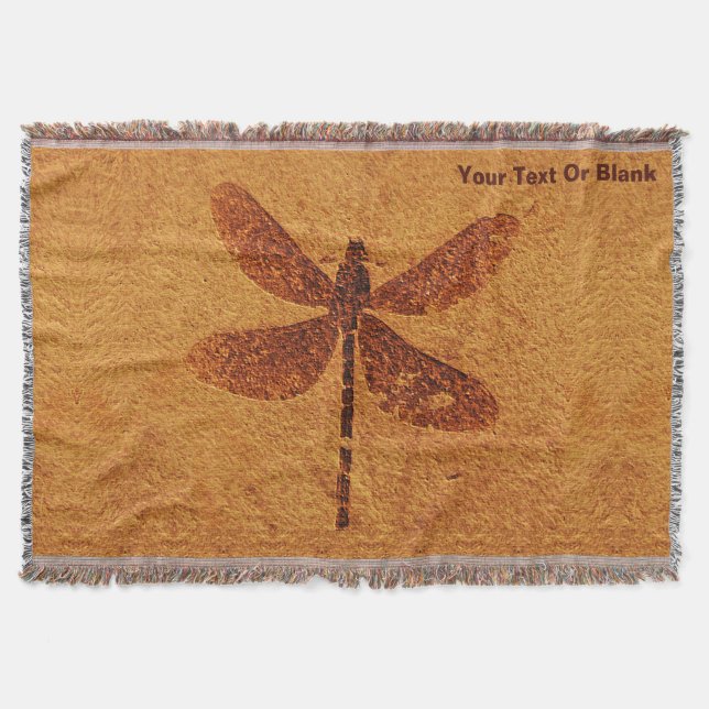 Fossil Dragonfly Throw Blanket (Front)