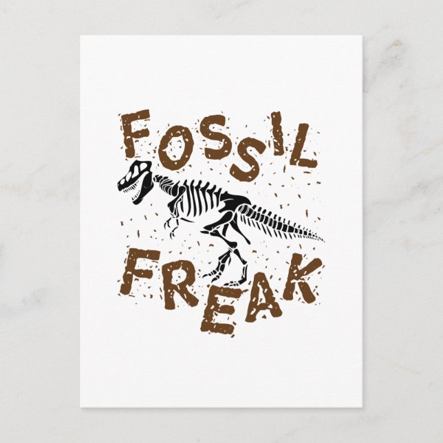 Fossil Freak Paleontology Dinosaur Bones Postcard (Front)
