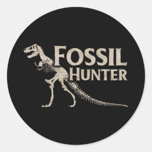 Fossil Hunter Paleontology Dinosaur Fossils Classic Round Sticker