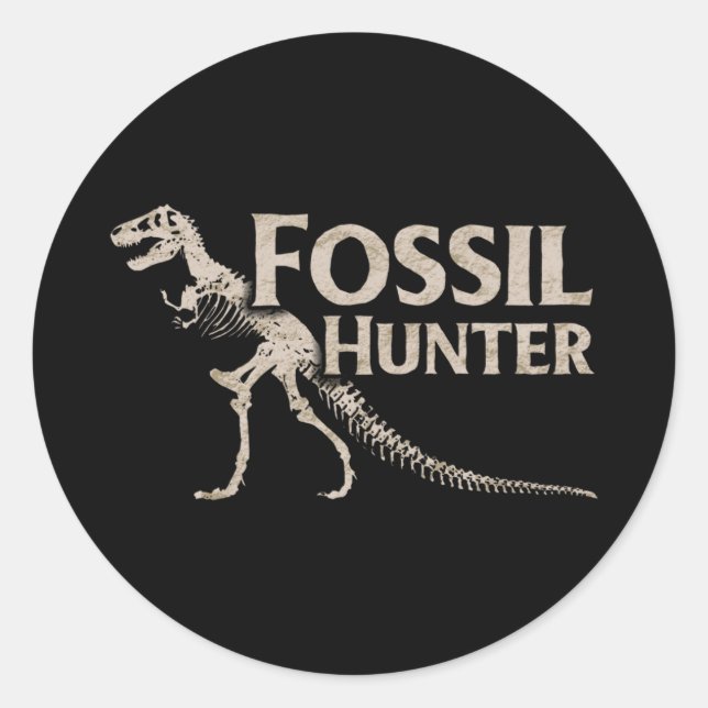 Fossil Hunter Paleontology Dinosaur Fossils Classic Round Sticker (Front)