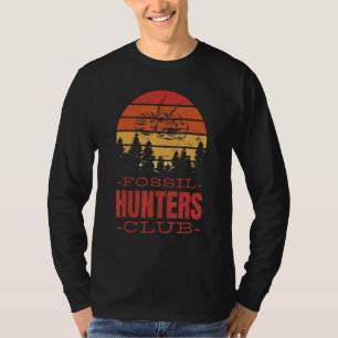 Fossil Hunters Club Triceratops Skull Bones Dinosa T-Shirt