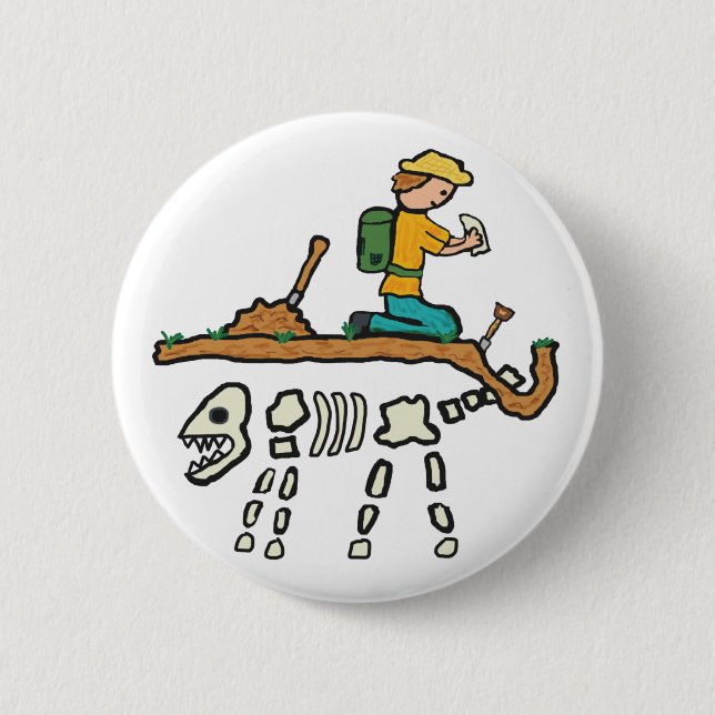 Fossil Hunting 6 Cm Round Badge (Front)