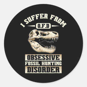 Fossil Hunting Dinosaur Bones Paleontologist Fossi Classic Round Sticker