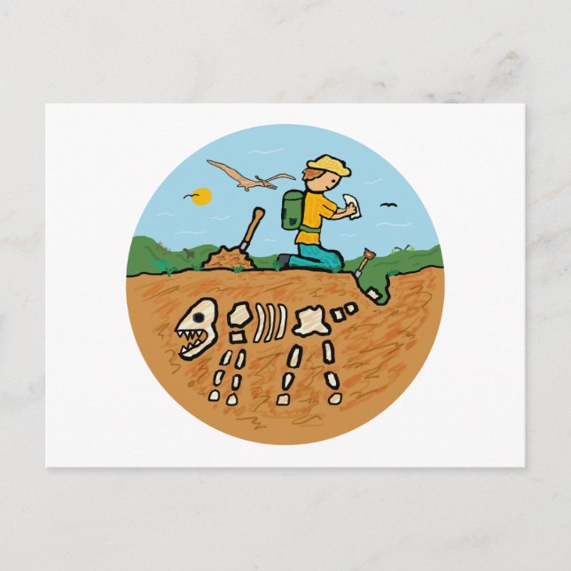Fossil Hunting Postcard (Front)