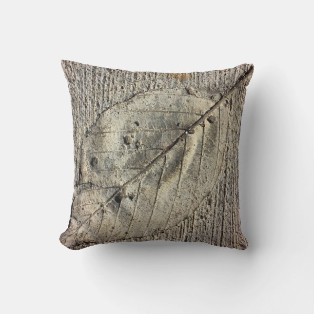 Fossil leaf throw pillow (Front)